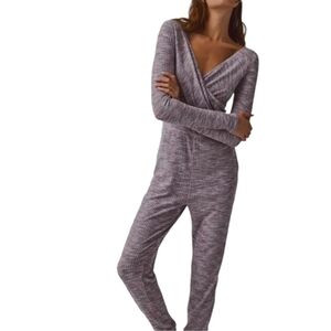 Intimately Free People Surplice Wrap Space-dyed Knit Romper Loungewear